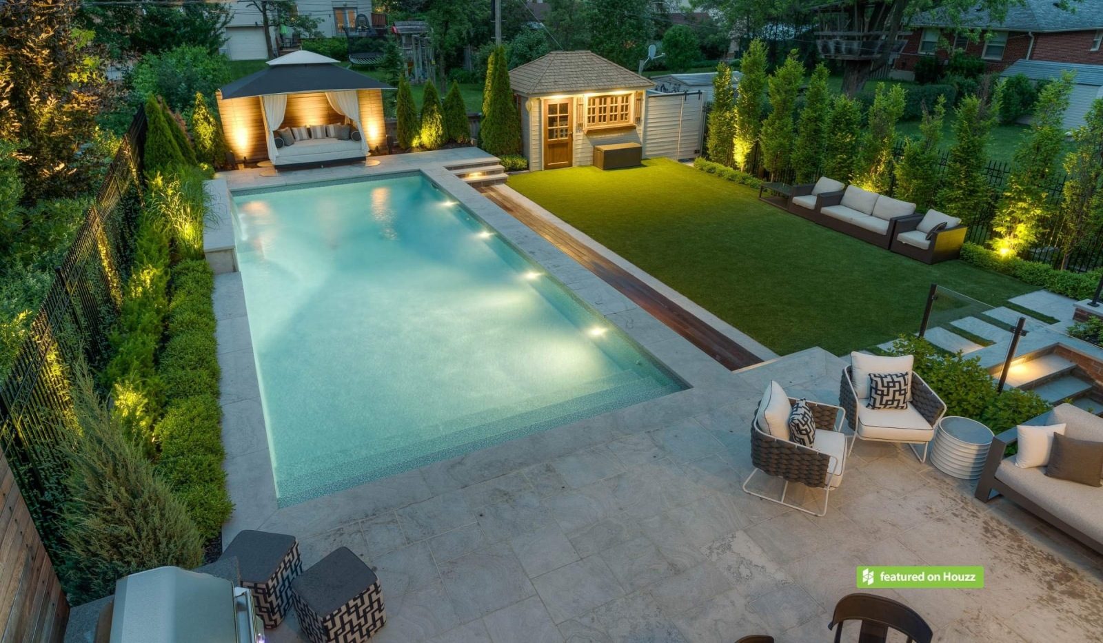Professional landscape lighting fixture installed in a Toronto garden